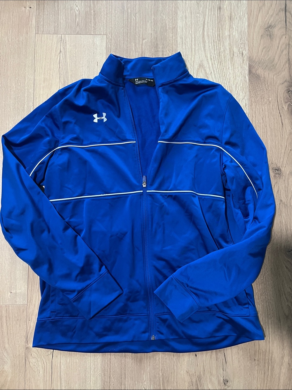 Under Armour Women's Royal Blue Full-Zip Track Jacket with White Piping